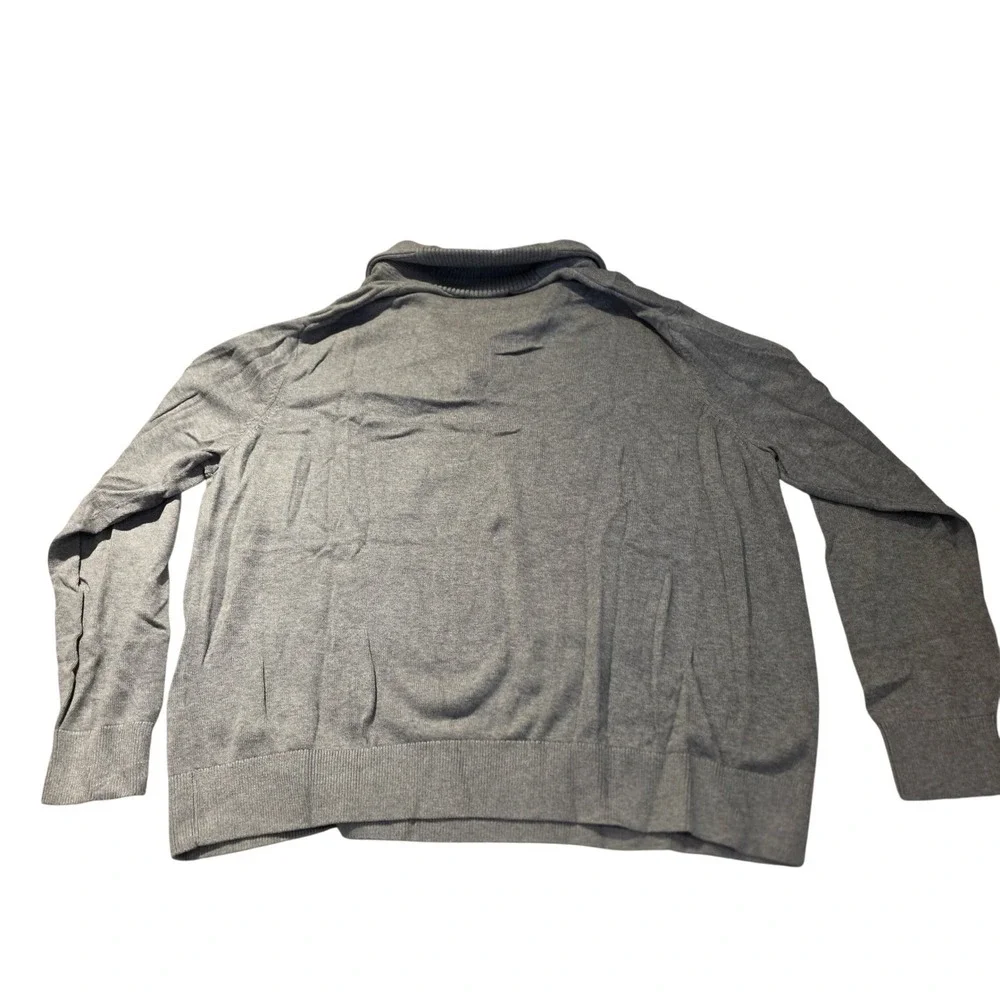 Lands‎ End Outfitters Mens Gray Shawl Collar Sweater XXL Button Neck Pullover